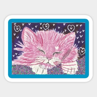 Pink kitten dream Sticker